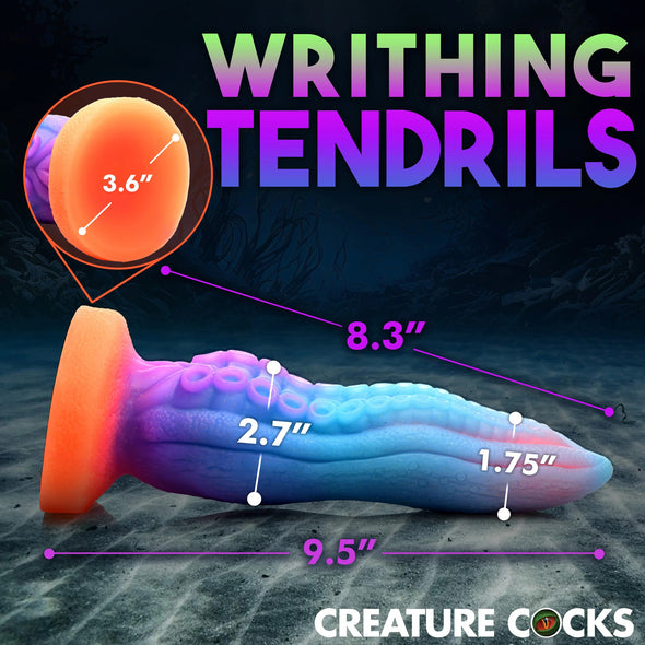 Tenta-Cock Glow-in-the-Dark Silicone Dildo-Dildos & Dongs-XR Brands Creature Cocks-Andy's Adult World