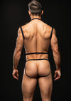 Envy 3 Pc Wet Look Chest Harness - Large/xlarge - Black-Lingerie & Sexy Apparel-Envy Menswear-Andy's Adult World
