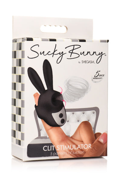 Sucky Bunny Clit Stimulator - Black-Vibrators-XR Brands inmi-Andy's Adult World