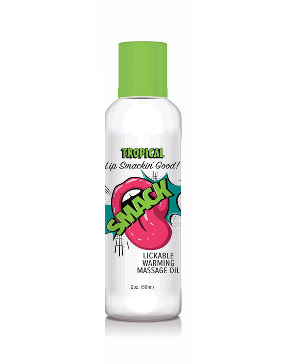 Smack Warming and Lickable Massage Oil - Tropical 2 Oz-Lubricants Creams & Glides-Little Genie-Andy's Adult World