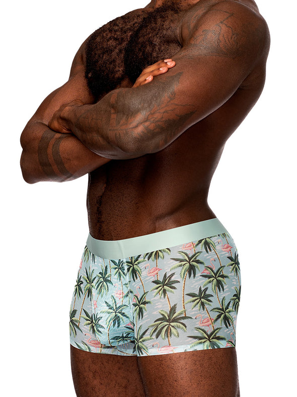 Sheer Prints - Seamless Sheer Short - X-Large - Flamingo-Lingerie & Sexy Apparel-Male Power-Andy's Adult World