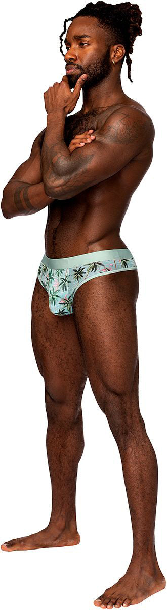 Sheer Print - Sheer Thong - Large/x-Large - Flamingo-Lingerie & Sexy Apparel-Male Power-Andy's Adult World