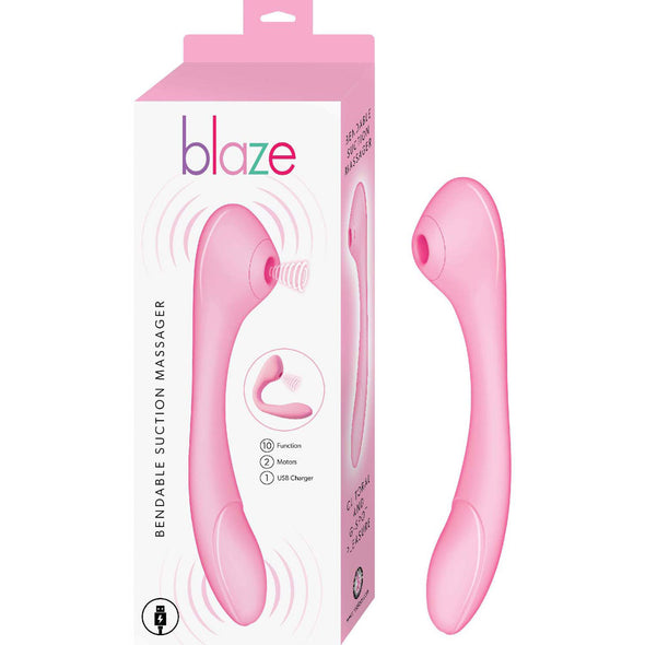 Blaze Bendable Suction Massager - Pink-Vibrators-Nasstoys-Andy's Adult World