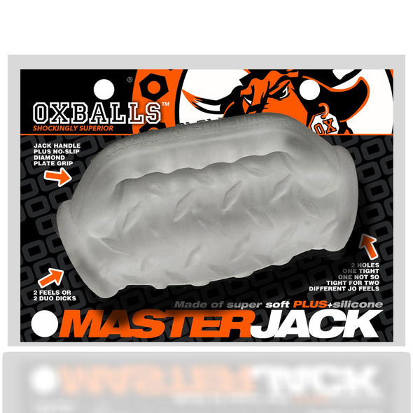 Masterjack Double Penetration Jo - Clear Ice-Masturbation Aids for Males-Oxballs-Andy's Adult World
