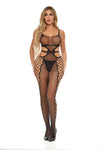 Hit the Line Crotchless Bodystocking - One Size - Black-Lingerie & Sexy Apparel-Pink Lipstick-Andy's Adult World