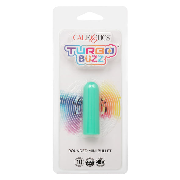 Turbo Buzz Rounded Mini Bullet - Green-Vibrators-CalExotics-Andy's Adult World