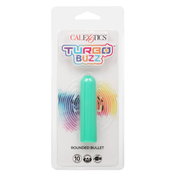 Turbo Buzz Rounded Bullet - Green-Vibrators-CalExotics-Andy's Adult World