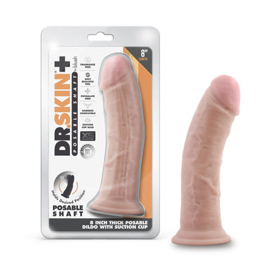 Dr. Skin Plus - 8 Inch Thick Posable Dildo - Vanilla-Dildos & Dongs-Blush Novelties-Andy's Adult World