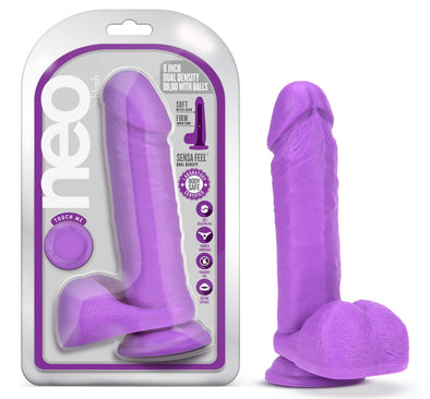 Neo - 8 Inch Dual Density Dildo - Neon Purple-Dildos & Dongs-Blush Novelties-Andy's Adult World