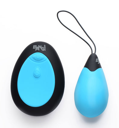 Bang - 10x Silicone Vibrating Egg - Blue-Eggs & Bullets-XR Brands Bang-Andy's Adult World