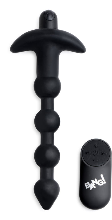 Bang - Vibrating Silicone Anal Beads and Remote Black-Anal Toys & Stimulators-XR Brands Bang-Andy's Adult World