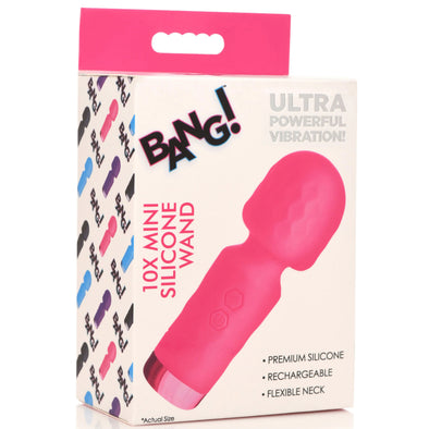 10x Mini Silicone Wand - Pink-Vibrators-XR Brands Bang-Andy's Adult World