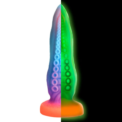Tenta-Cock Glow-in-the-Dark Silicone Dildo-Dildos & Dongs-XR Brands Creature Cocks-Andy's Adult World