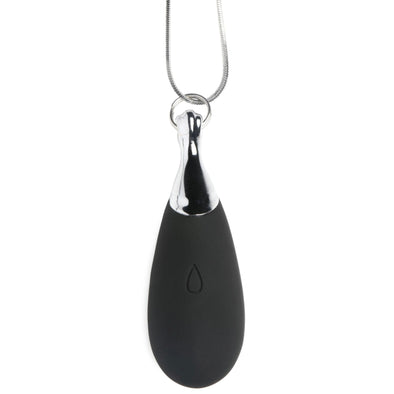 10x Vibrating Silicone Teardrop Necklace - Black-Vibrators-XR Brands Charmed-Andy's Adult World