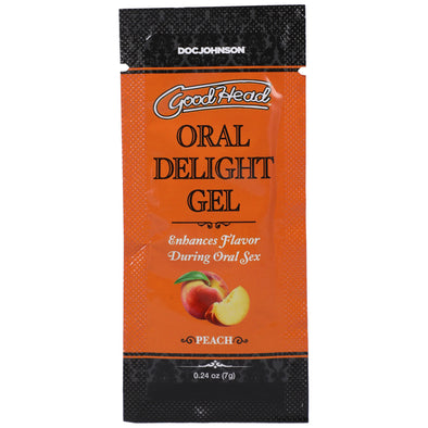 Goodhead - Oral Delight Gel - Peach - 0.24 Oz-Lubricants Creams & Glides-Doc Johnson-Andy's Adult World