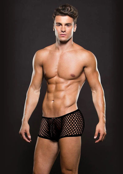 Modern Fishnet Trunk - Large/xlarge - Black-Lingerie & Sexy Apparel-Envy Menswear-Andy's Adult World