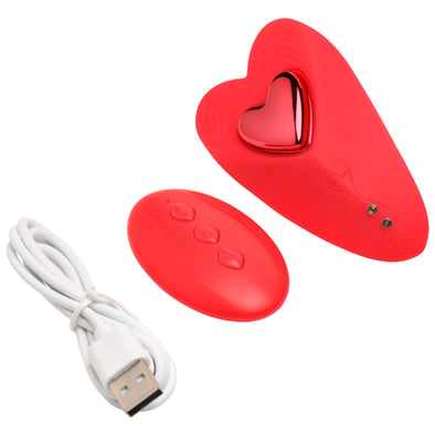 Love Connection Silicone Panty Vibe With Remote Control - Red-Couples Toys-XR Brands Frisky-Andy's Adult World