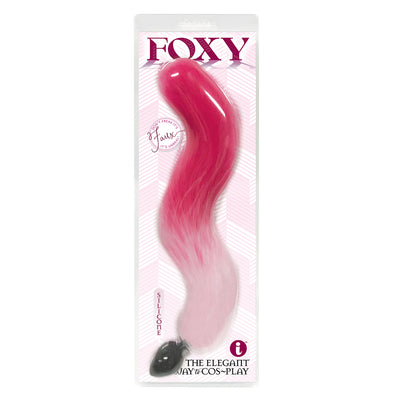 Foxy Fox Tail Silicone Butt Plug - Pink Gradient-Anal Toys & Stimulators-Icon Brands-Andy's Adult World