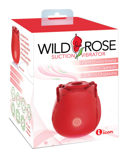 Wild Rose Suction Vibrator - Red-Vibrators-Icon Brands-Andy's Adult World