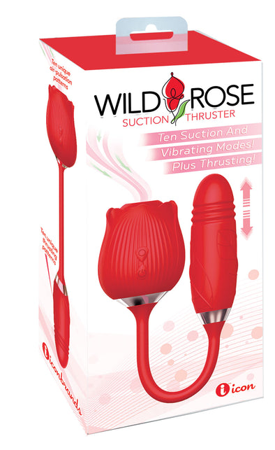 Wild Rose Suction Thruster - Red-Clit Stimulators-Icon Brands-Andy's Adult World