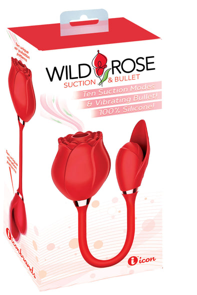 Wild Rose Suction and Bullet - Red-Clit Stimulators-Icon Brands-Andy's Adult World