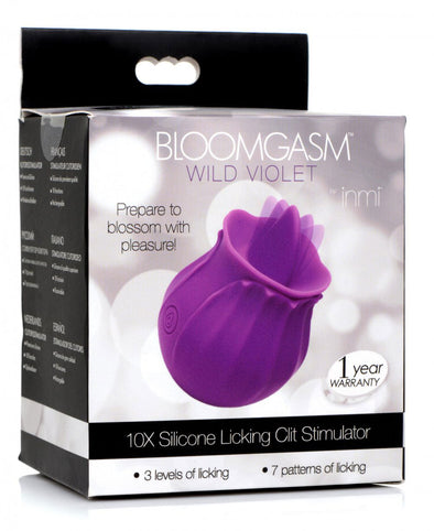 Inmi - Bloomgasm Wild Violet Licking Silicone Stimulator - Violet-Vibrators-XR Brands inmi-Andy's Adult World