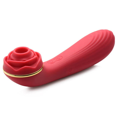 Bloomgasm Passion Petals 10x Suction Rose Vibrator - Red-Vibrators-XR Brands inmi-Andy's Adult World