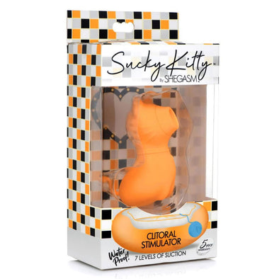 Sucky Kitty 7x Clitoral Stimulator - Orange-Clit Stimulators-XR Brands inmi-Andy's Adult World
