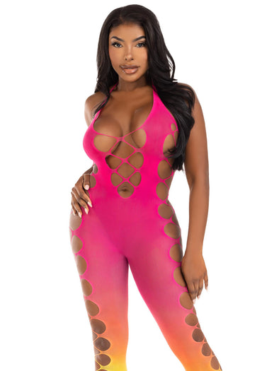Ombre Footless Bodystocking - One Size - Sunset-Lingerie & Sexy Apparel-Leg Avenue-Andy's Adult World