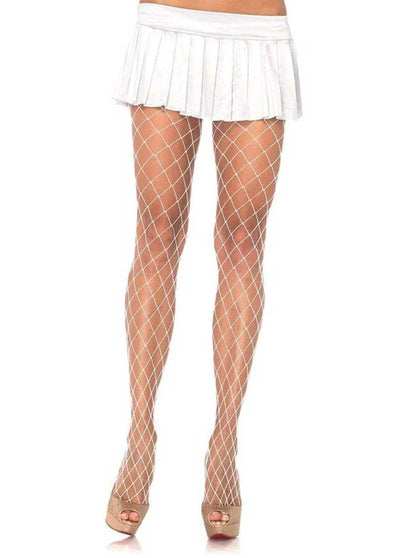 Xena Spandex Diamond Tights - One Size - White-Lingerie & Sexy Apparel-Leg Avenue-Andy's Adult World