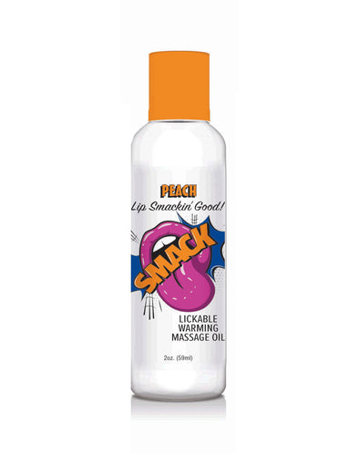 Smack Warming and Lickable Massage Oil - Peach 2 Oz-Lubricants Creams & Glides-Little Genie-Andy's Adult World