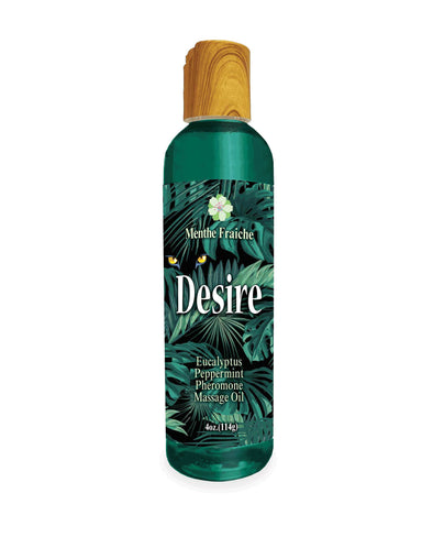 Desire Pheromone Massage Oil 4 Oz - Eucalyptus and Peppermint-Lubricants Creams & Glides-Little Genie-Andy's Adult World