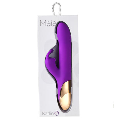 Karlin USB Rechargeable 10-Function Rabbit Vibrator - Purple-Vibrators-Maia Toys-Andy's Adult World