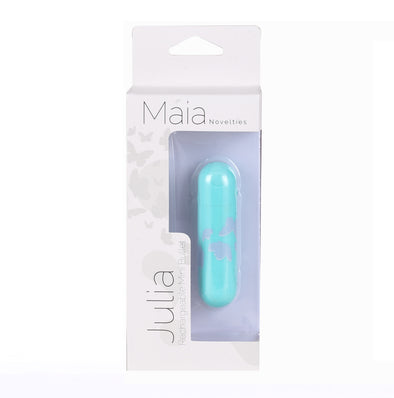 Julia Butterfly Print Mini Bullet - Teal Blue-Vibrators-Maia Toys-Andy's Adult World