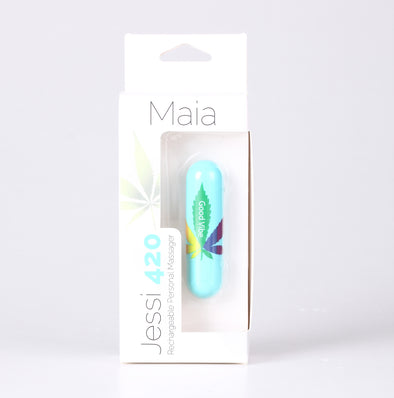 Jessi 420 Series Super Charged Mini Bullet - Teal Blue-Vibrators-Maia Toys-Andy's Adult World