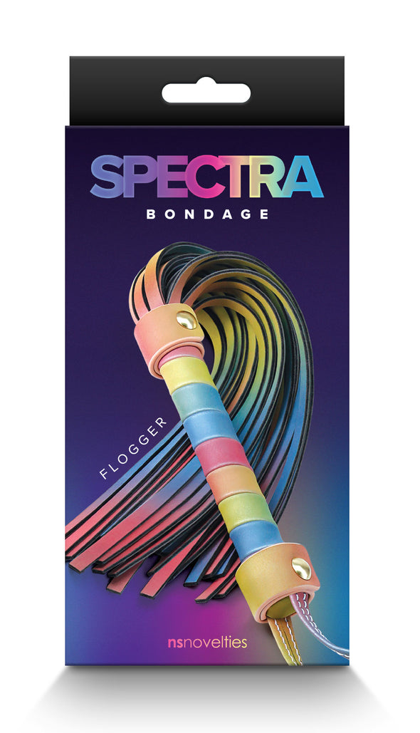 Spectra Bondage - Flogger - Rainbow-Bondage & Fetish Toys-nsnovelties-Andy's Adult World