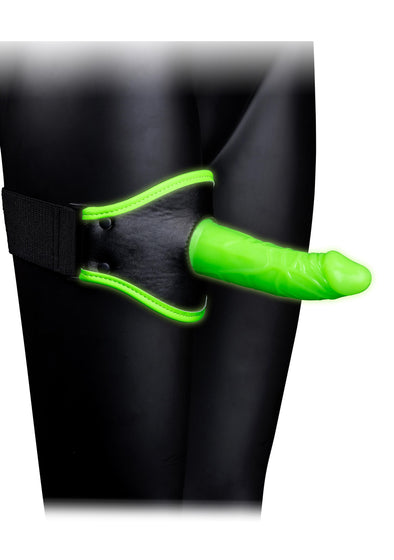 Thigh Strap-on With Silicone Dildo 5.7 Inch - Glow in the Dark-Harnesses & Strap-Ons-Shots Ouch!-Andy's Adult World