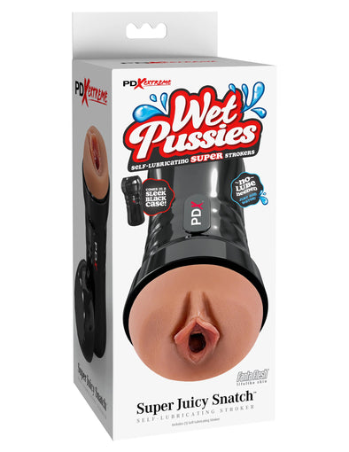 Wet Pussies - Super Juicy Snatch Self-Lubricating Stroker - Brown-Masturbation Aids for Males-PDX Brands-Andy's Adult World