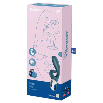 Hug Me - Rabbit Vibrator - Grey/blue-Vibrators-Satisfyer-Andy's Adult World