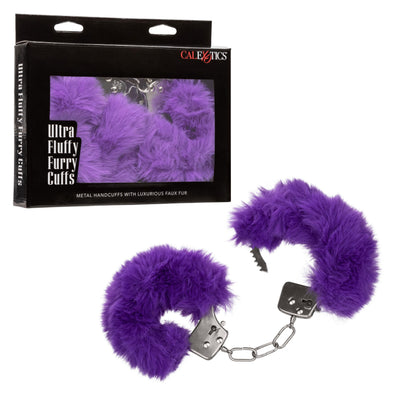 Ultra Fluffy Furry Cuffs - Purple-Bondage & Fetish Toys-CalExotics-Andy's Adult World