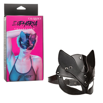 Euphoria Collection Cat Mask - Black-Bondage & Fetish Toys-CalExotics-Andy's Adult World