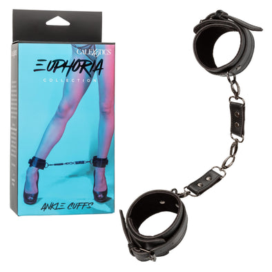 Euphoria Collection Ankle Cuffs - Black-Bondage & Fetish Toys-CalExotics-Andy's Adult World