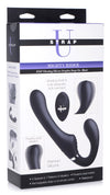 10x Mighty Rider Vibrating Strapless Strap-on Black-Harnesses & Strap-Ons-XR Brands Strap U-Andy's Adult World