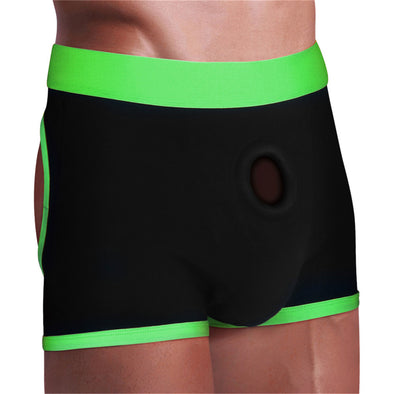 Get Lucky Strap on Boxer Shorts - Medium/large - Black/green-Lingerie & Sexy Apparel-Voodoo Toys-Andy's Adult World