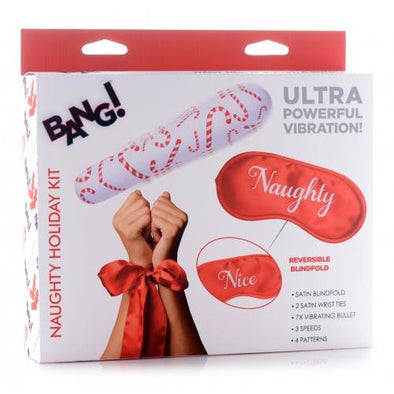 Bang - Naughty Holiday Kit - Wrist Ties XL Bullet and Blindfold-Holiday Items-XR Brands Bang-Andy's Adult World