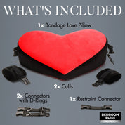 Bondage Love Pillow - Black/red-Bedroom Play Gear-XR Bedroom Bliss-Andy's Adult World