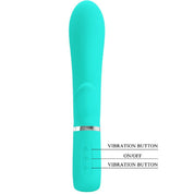 Thomas Super Soft Silicone Rabbit Vibrator - Turquoise-Vibrators-Pretty Love-Andy's Adult World