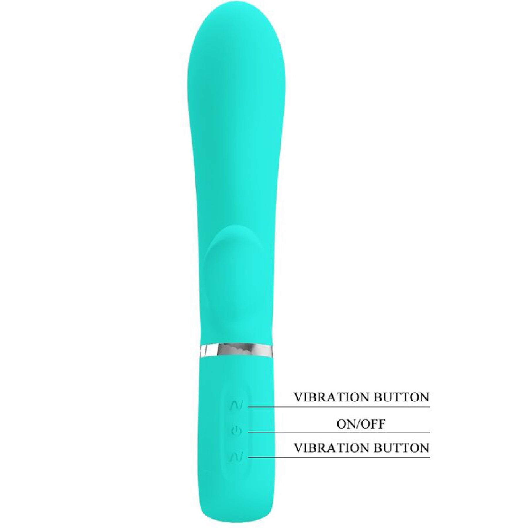 Thomas Super Soft Silicone Rabbit Vibrator - Turquoise-Vibrators-Pretty Love-Andy's Adult World