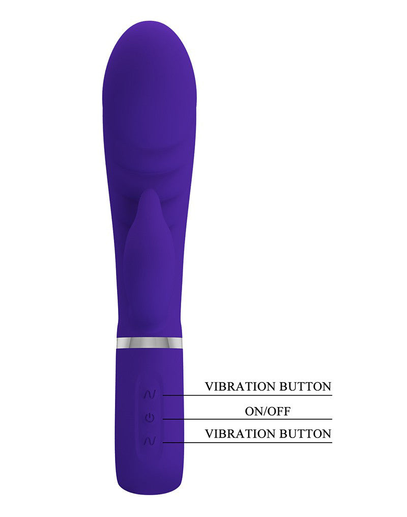 Prescott Super Soft Rabbit Silicone Vibrator - Purple-Vibrators-Pretty Love-Andy's Adult World