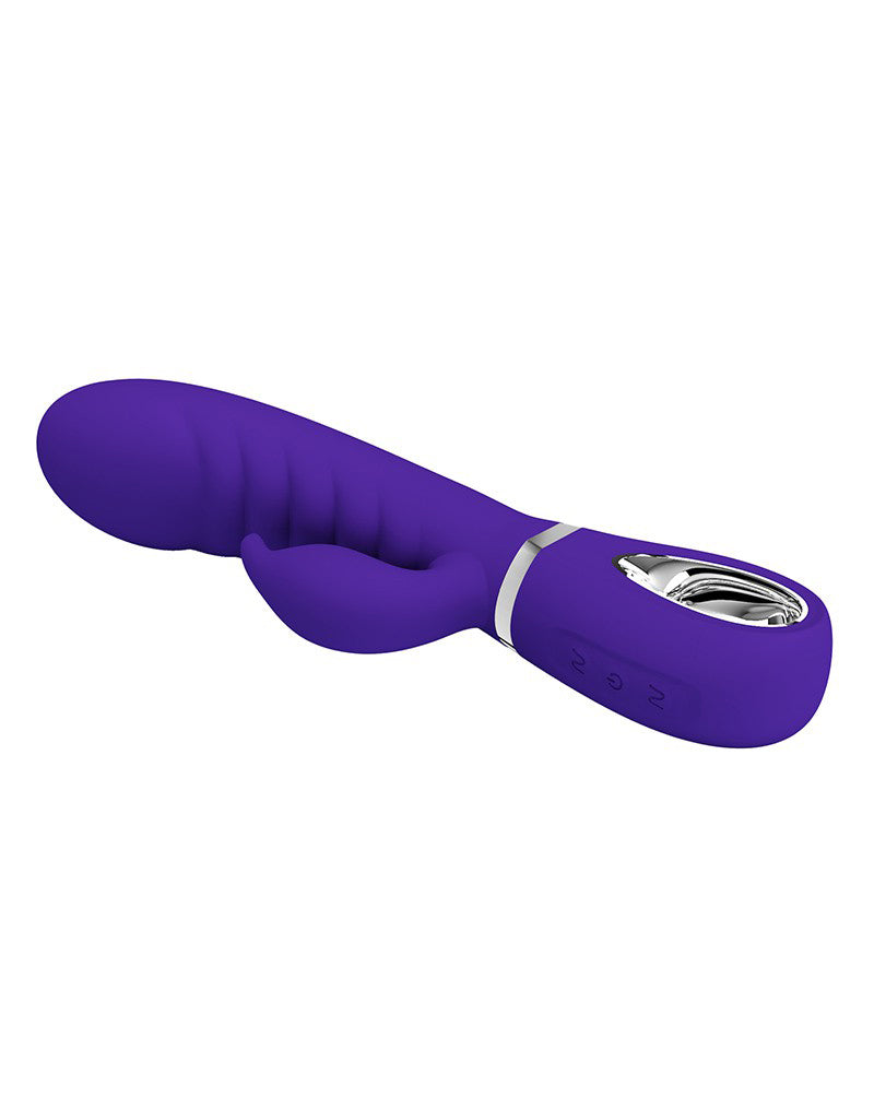 Prescott Super Soft Rabbit Silicone Vibrator - Purple-Vibrators-Pretty Love-Andy's Adult World